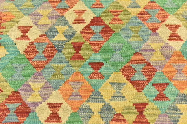 3' 3 x 5' 1 Hand Woven Kilim Maymana Wool Rug