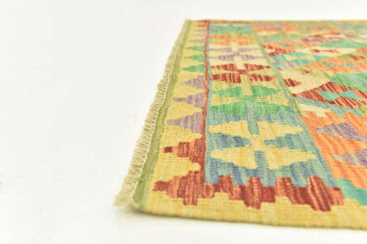 3' 3 x 5' 1 Hand Woven Kilim Maymana Wool Rug