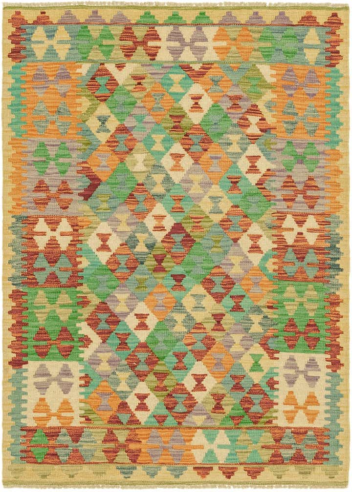 3' 3 x 5' 1 Hand Woven Kilim Maymana Wool Rug