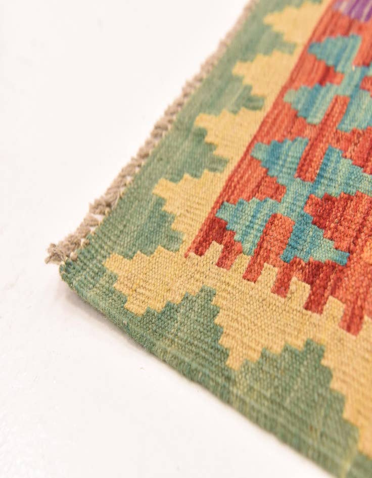 Detail image of 3' 11 x 6'  Hand Woven Kilim Maymana Wool Rug