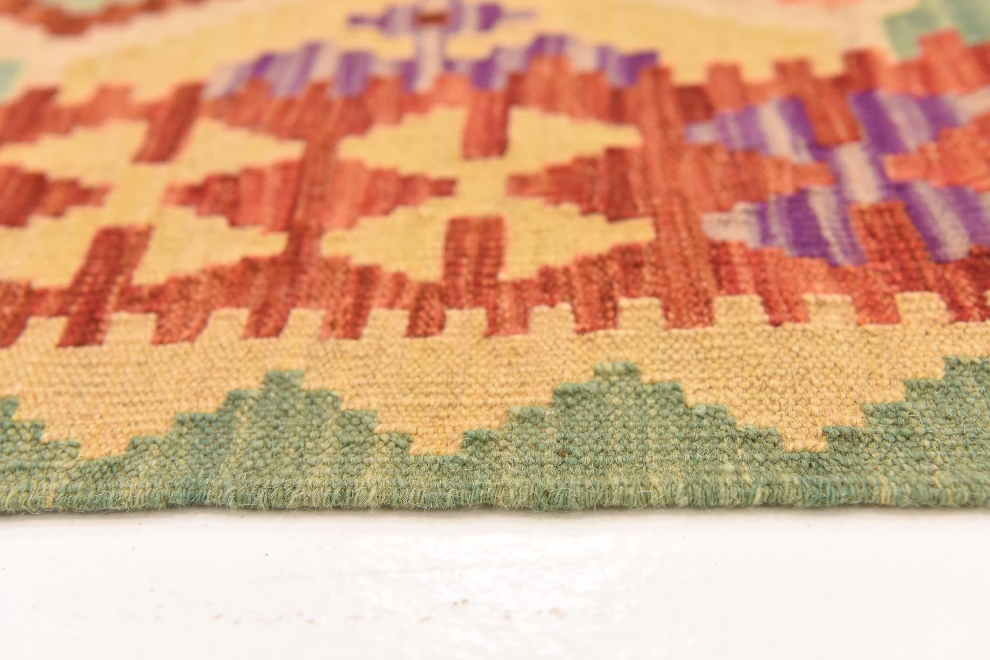 120cm x 185cm Hand Woven Kilim Maymana Wool Rug