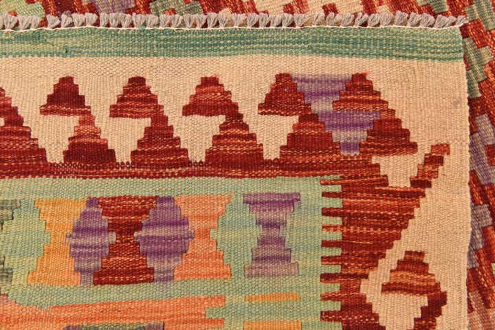 4' 1 x 5' 10 Hand Woven Kilim Maymana Wool Rug