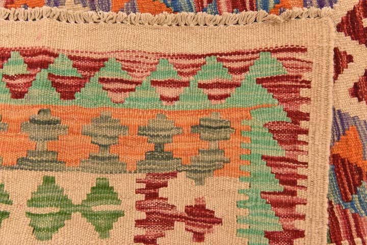 3' 8 x 6' 4 Hand Woven Kilim Maymana Wool Rug