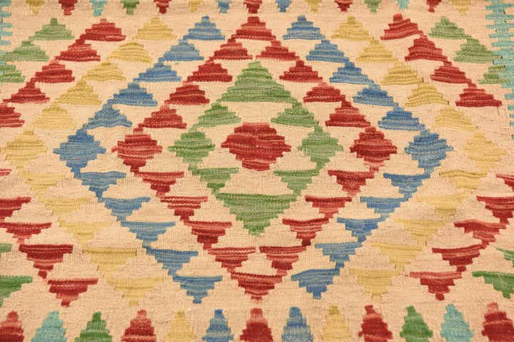 3' 10 x 5' 7 Hand Woven Kilim Maymana Wool Rug