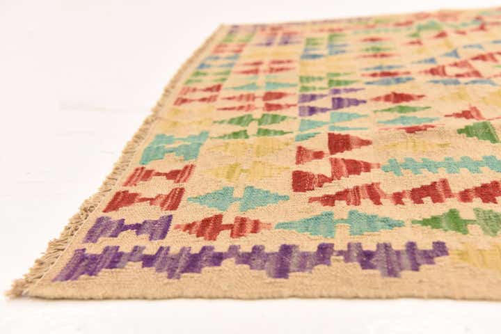 3' 10 x 5' 7 Hand Woven Kilim Maymana Wool Rug
