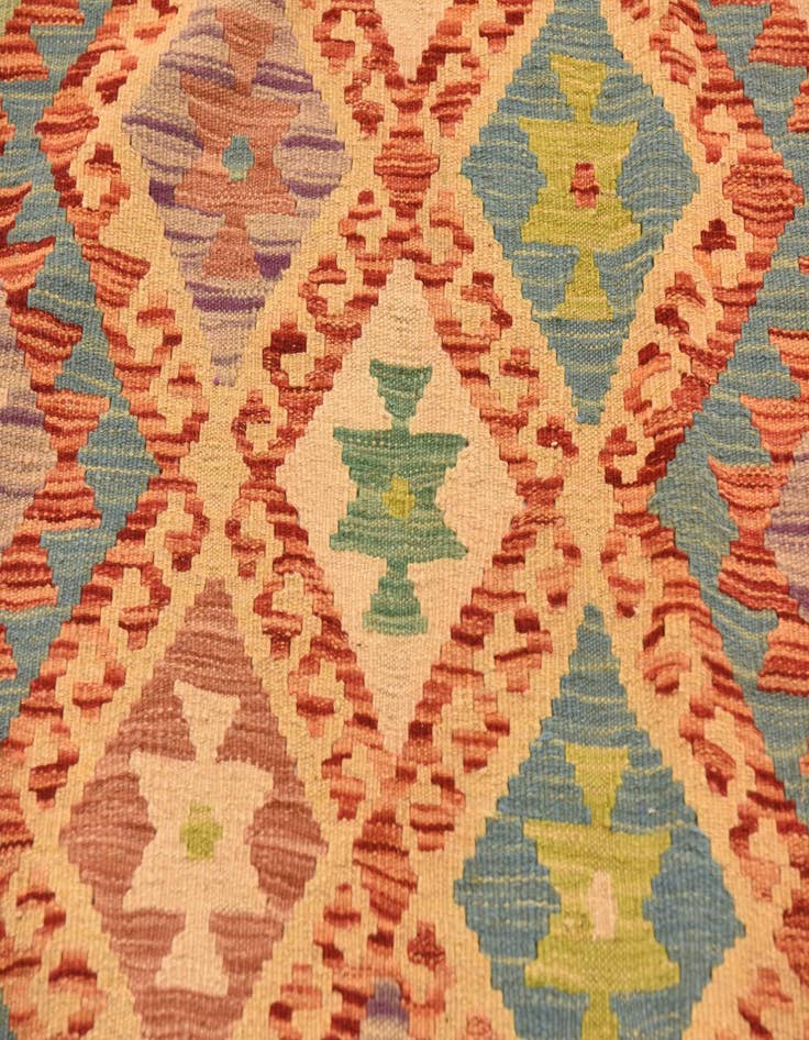 Detail image of 4' 3 x 6' 1  Hand Woven Kilim Maymana Wool Rug