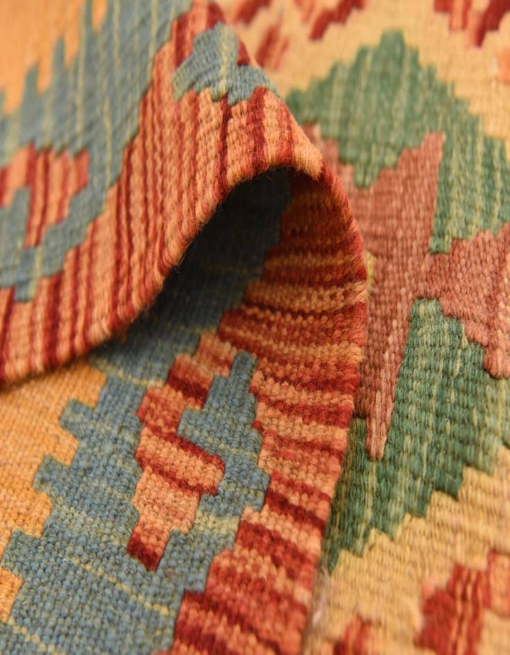 Detail image of 4' 3 x 6' 1  Hand Woven Kilim Maymana Wool Rug
