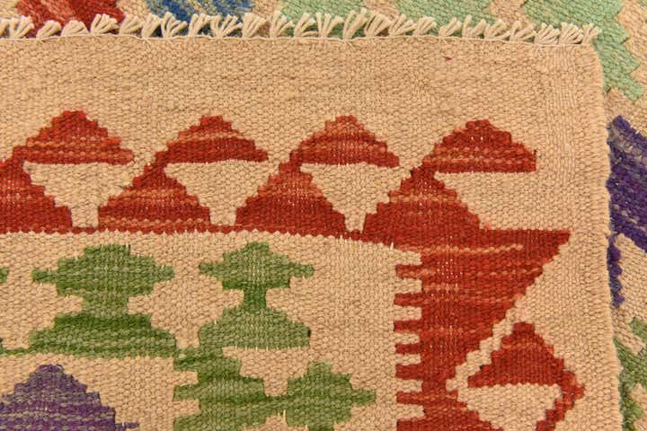 3' 7 x 6' 1 Hand Woven Kilim Maymana Wool Rug