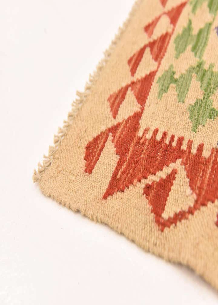 3' 7 x 6' 1 Hand Woven Kilim Maymana Wool Rug