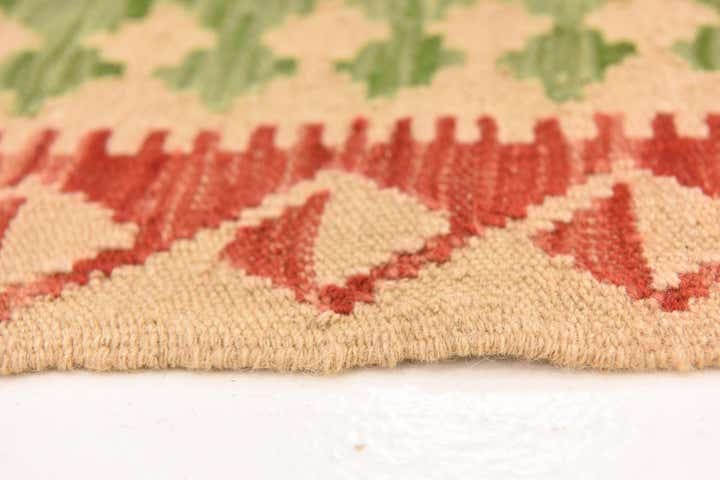 3' 7 x 6' 1 Hand Woven Kilim Maymana Wool Rug