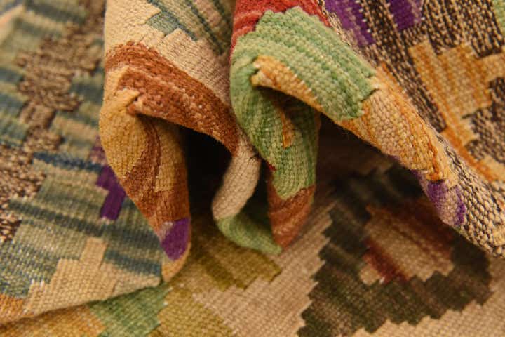 4' 7 x 5' 10 Hand Woven Kilim Maymana Wool Rug