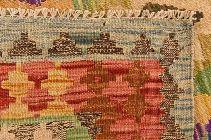 4' 7 x 5' 10 Hand Woven Kilim Maymana Wool Rug