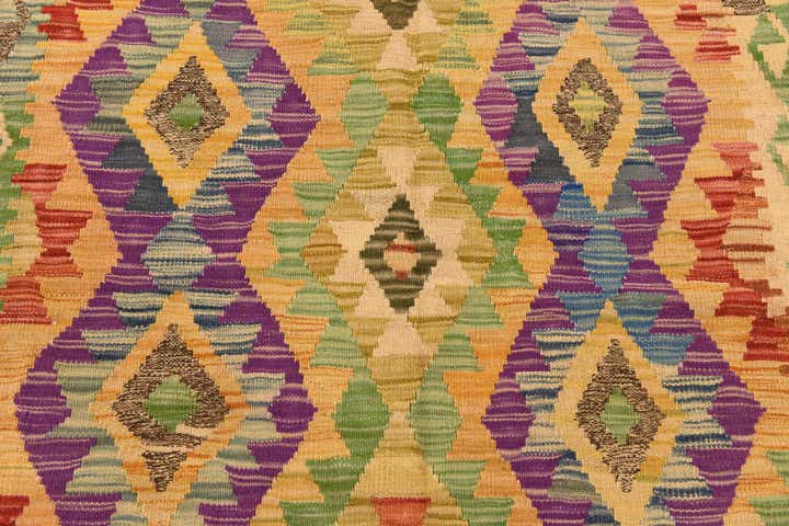 4' 7 x 5' 10 Hand Woven Kilim Maymana Wool Rug