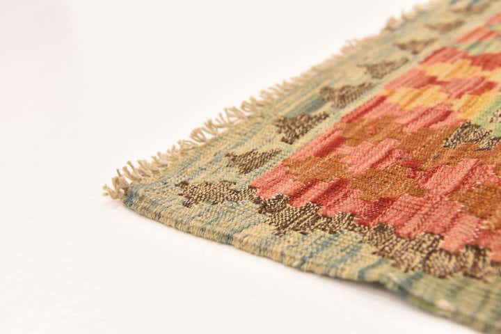 4' 7 x 5' 10 Hand Woven Kilim Maymana Wool Rug