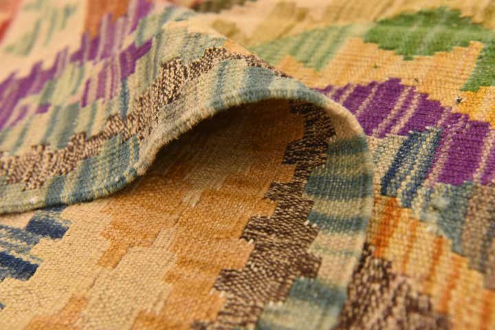 4' 7 x 5' 10 Hand Woven Kilim Maymana Wool Rug