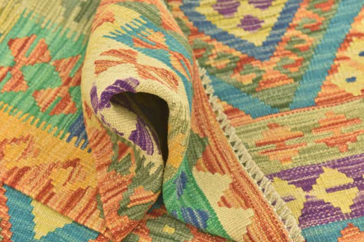 3' 6 x 5' Hand Woven Kilim Maymana Wool Rug