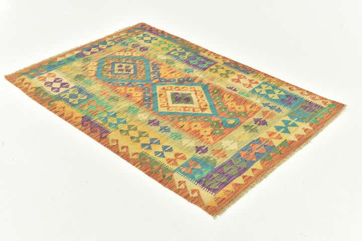 3' 6 x 5' Hand Woven Kilim Maymana Wool Rug