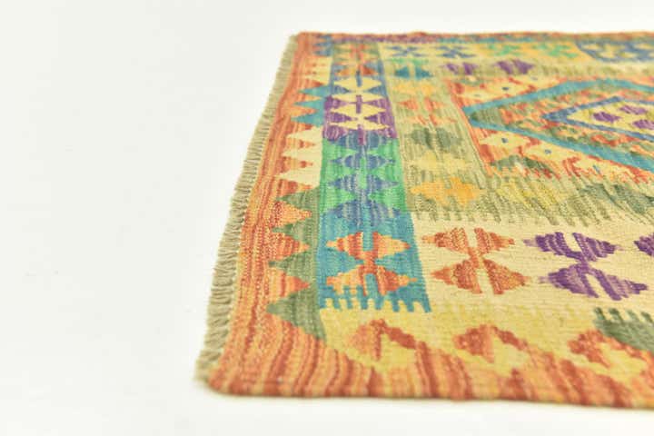 3' 6 x 5' Hand Woven Kilim Maymana Wool Rug