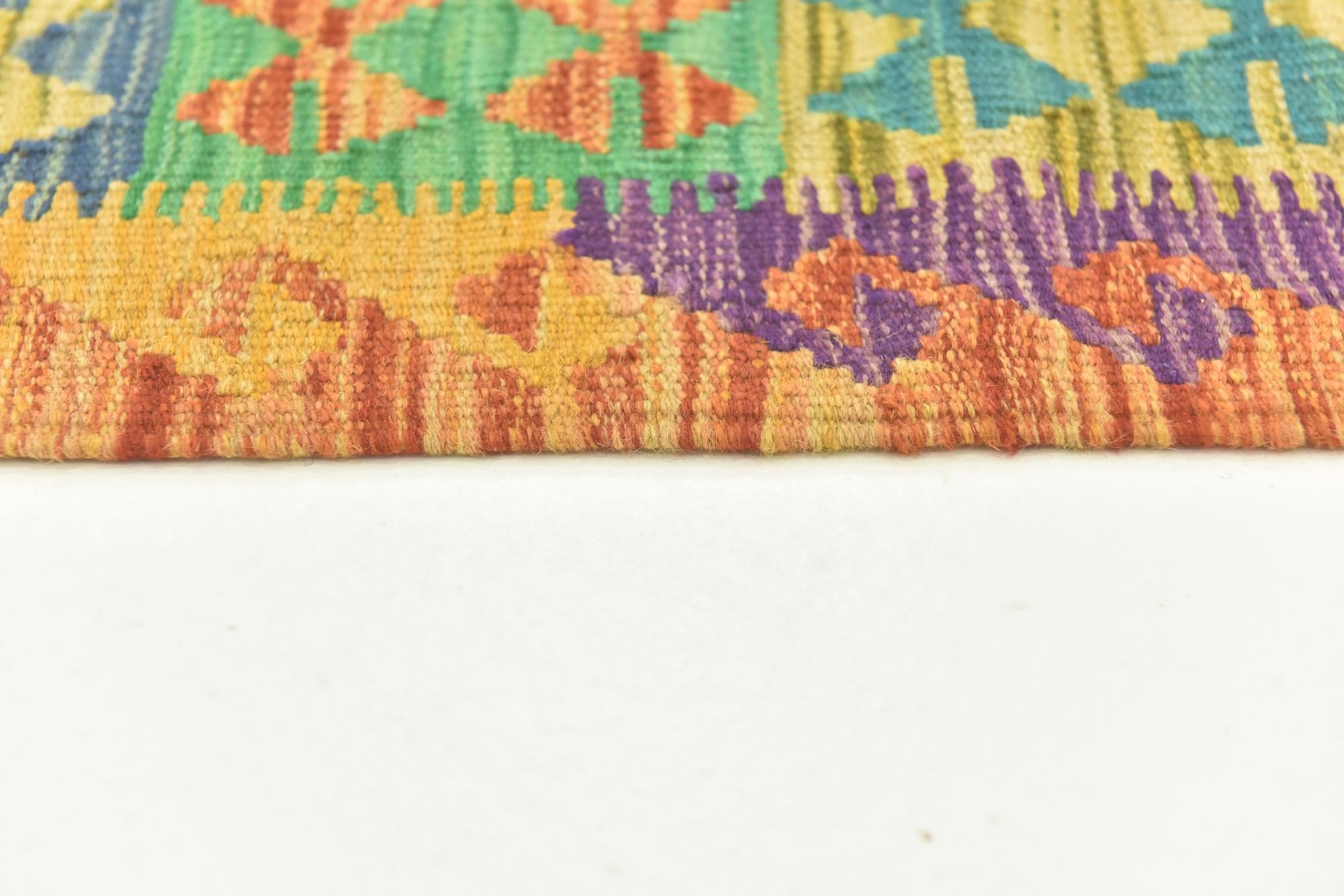 3' 6 x 5' Hand Woven Kilim Maymana Wool Rug