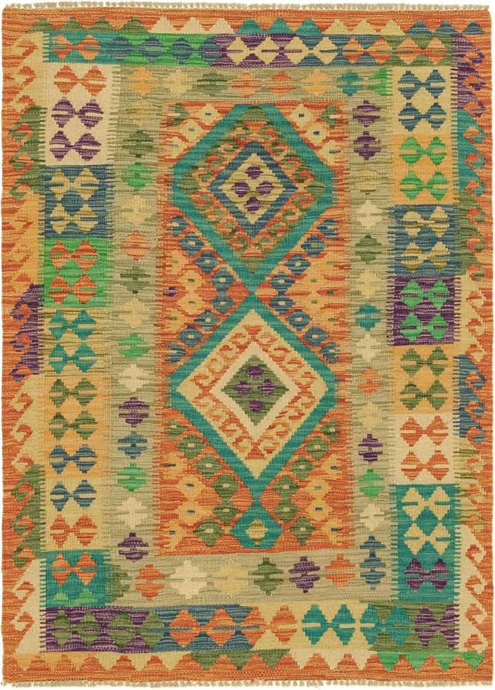 3' 6 x 5' Hand Woven Kilim Maymana Wool Rug