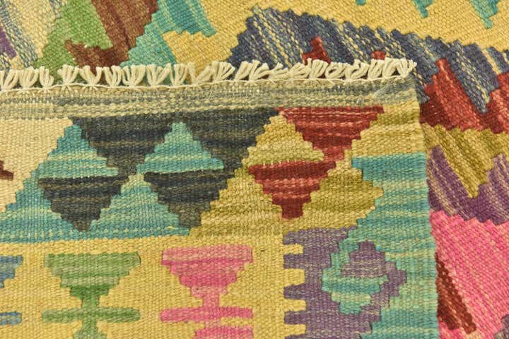 2' 9 x 4' Hand Woven Kilim Maymana Wool Rug