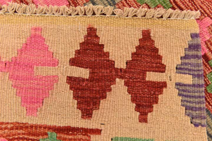 2' 8 x 4' Hand Woven Kilim Maymana Wool Rug