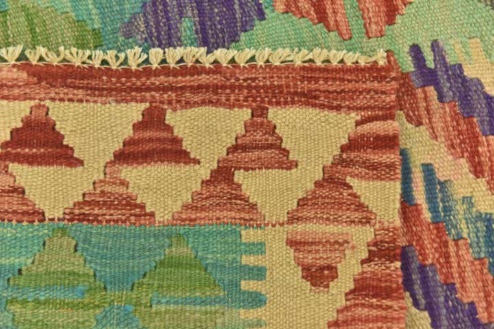 3' 1 x 4' 9 Hand Woven Kilim Maymana Wool Rug