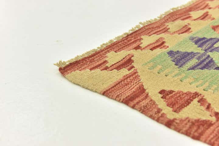 3' 1 x 4' 9 Hand Woven Kilim Maymana Wool Rug