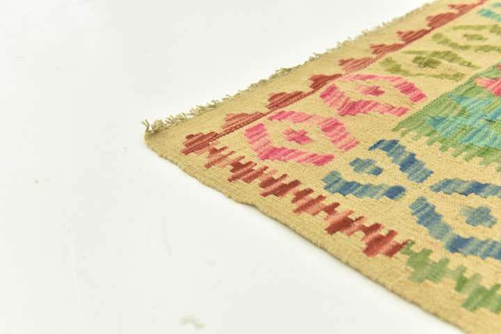 5' x 6' 9 Hand Woven Kilim Maymana Wool Rug