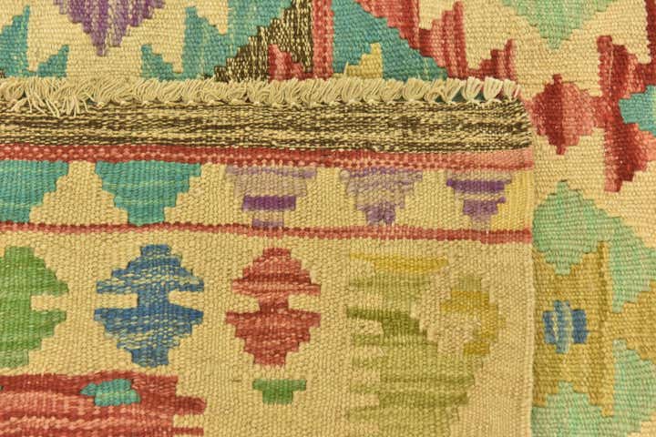 4' 10 x 6' 6 Hand Woven Kilim Maymana Wool Rug