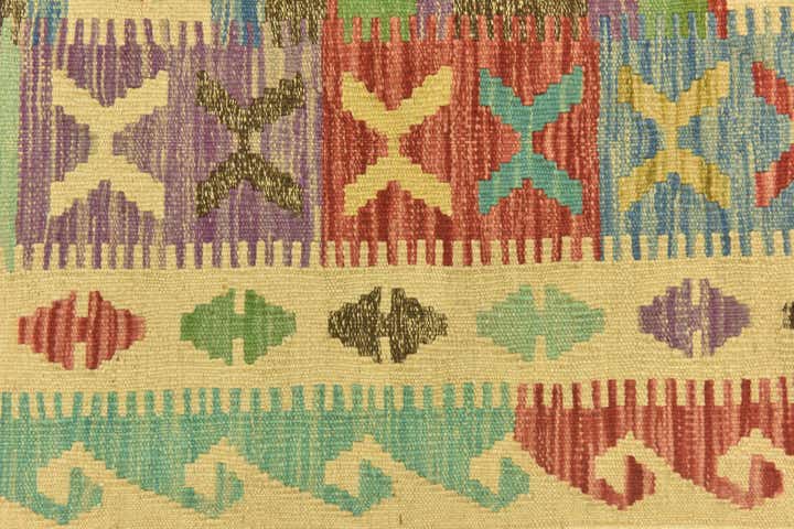 4' 10 x 6' 6 Hand Woven Kilim Maymana Wool Rug