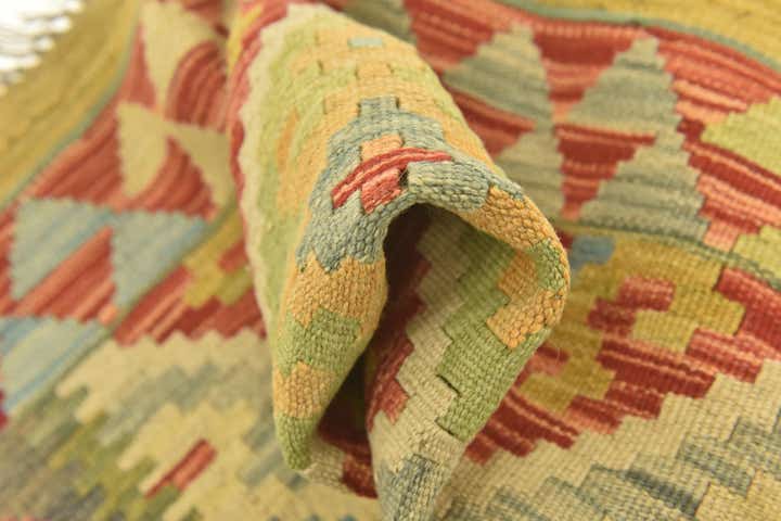 2' 9 x 4' 3 Hand Woven Kilim Maymana Wool Rug