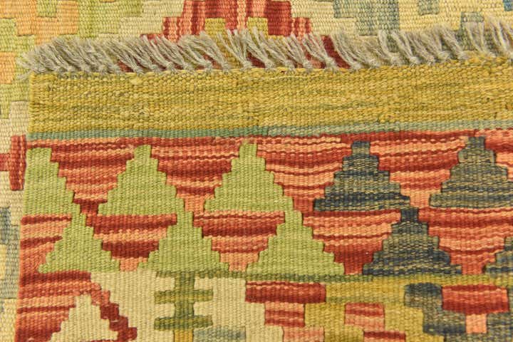 2' 9 x 4' 3 Hand Woven Kilim Maymana Wool Rug