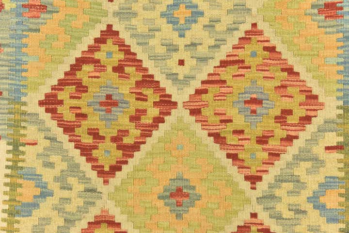 2' 9 x 4' 3 Hand Woven Kilim Maymana Wool Rug