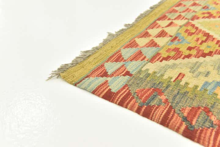 2' 9 x 4' 3 Hand Woven Kilim Maymana Wool Rug