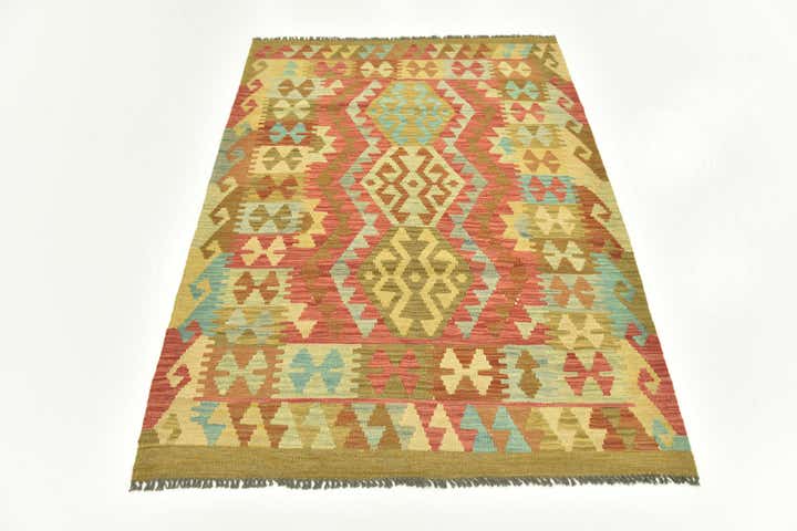 3' 6 x 5' Hand Woven Kilim Maymana Wool Rug