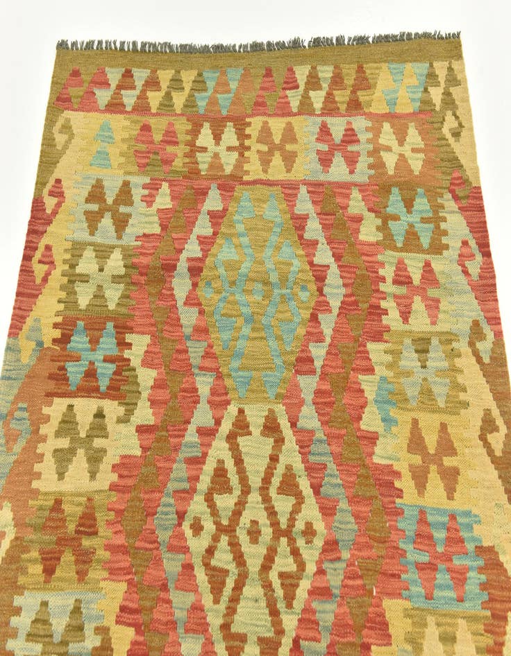 Detail image of 3' 6 x 5'  Hand Woven Kilim Maymana Wool Rug