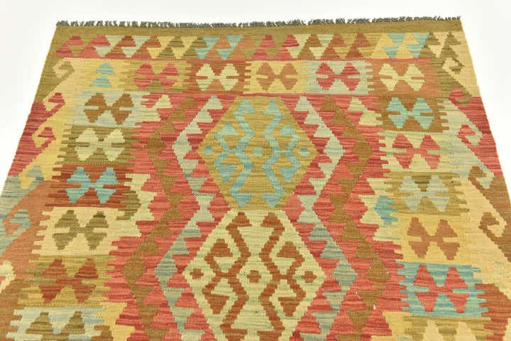 3' 6 x 5' Hand Woven Kilim Maymana Wool Rug