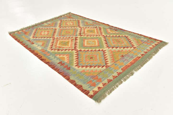105cm x 160cm Hand Woven Kilim Maymana Wool Rug