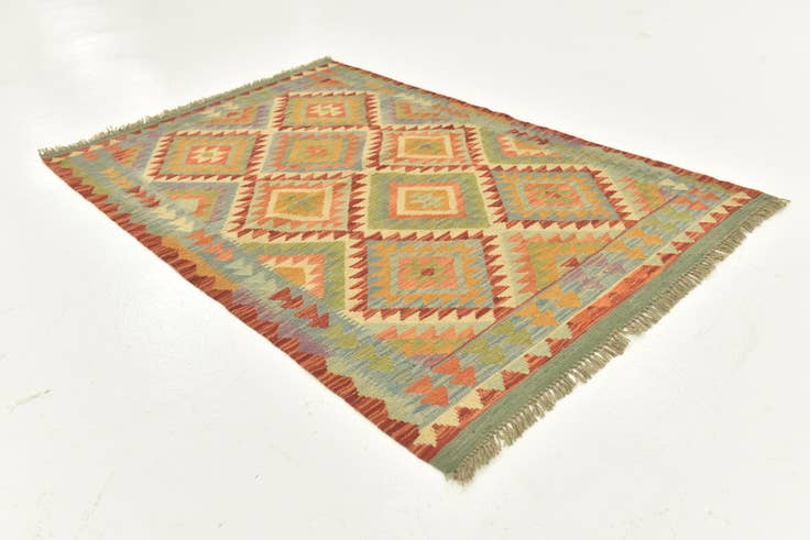 Detail image of 105cm x 160cm Hand Woven Kilim Maymana Wool Rug
