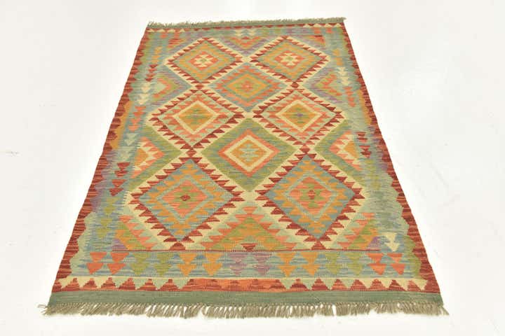 105cm x 160cm Hand Woven Kilim Maymana Wool Rug