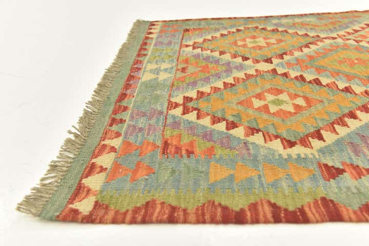 105cm x 160cm Hand Woven Kilim Maymana Wool Rug