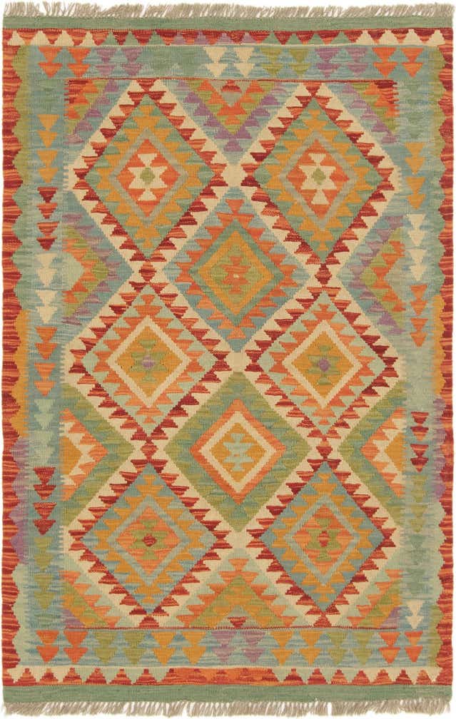 105cm x 160cm Hand Woven Kilim Maymana Wool Rug