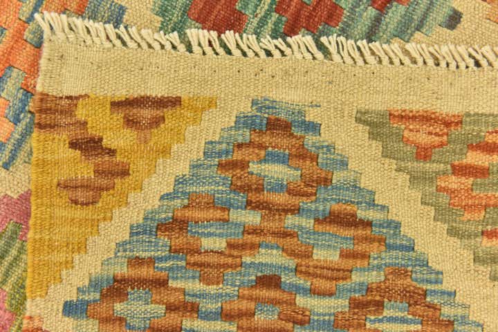 3' 7 x 5' 1 Hand Woven Kilim Maymana Wool Rug