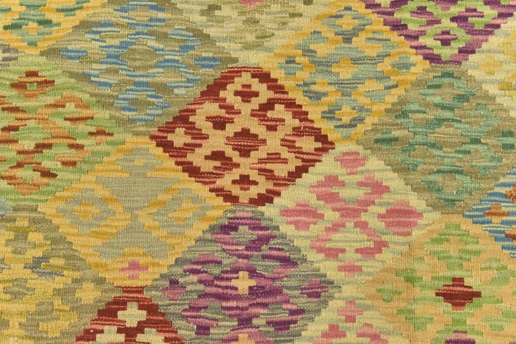Detail image of 3' 6 x 5' 1 Hand Woven Kilim Maymana Wool Rug