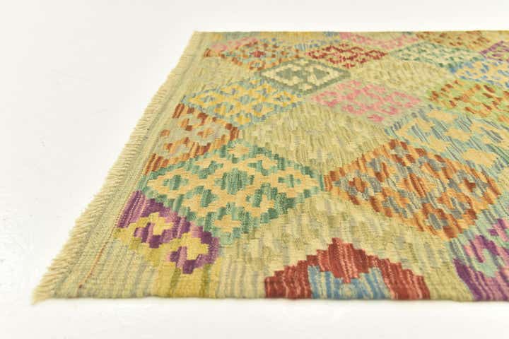 3' 6 x 5' 1 Hand Woven Kilim Maymana Wool Rug