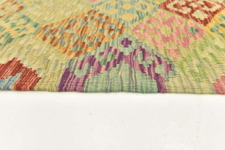 3' 6 x 5' 1 Hand Woven Kilim Maymana Wool Rug