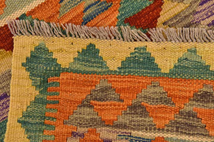 3' 3 x 4' 10 Hand Woven Kilim Maymana Wool Rug