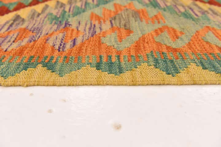 3' 3 x 4' 10 Hand Woven Kilim Maymana Wool Rug