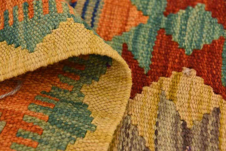 3' 3 x 4' 10 Hand Woven Kilim Maymana Wool Rug